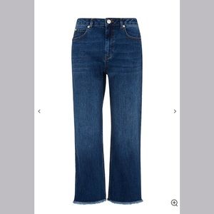 Whistles Raw Hem Cropped Kick Flare Jeans